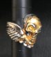 Photo11: 18k Gold Blood Face Skull Wing Ring