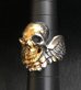 Photo19: 18k Gold Blood Face Skull Wing Ring