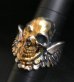 Photo13: 18k Gold Blood Face Skull Wing Ring