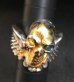 Photo3: 18k Gold Blood Face Skull Wing Ring