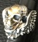 Photo16: 18k Gold Blood Face Skull Wing Ring