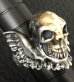 Photo12: 18k Gold Blood Face Skull Wing Ring