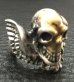 Photo6: 18k Gold Blood Face Skull Wing Ring