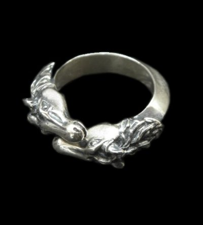 Photo1: Horse Triangle Wire Bangle Ring