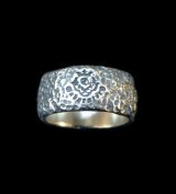 Multi Engraved Large Chiseled H.W.O Ring