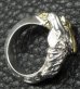 Photo15: 18k Gold & Silver Horse Triangle Wire Bangle Ring Platinum Finish