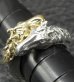 Photo14: 18k Gold & Silver Horse Triangle Wire Bangle Ring Platinum Finish