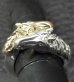 Photo13: 18k Gold & Silver Horse Triangle Wire Bangle Ring Platinum Finish