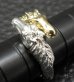 Photo11: 18k Gold & Silver Horse Triangle Wire Bangle Ring Platinum Finish