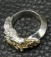 Photo8: 18k Gold & Silver Horse Triangle Wire Bangle Ring Platinum Finish