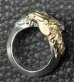 Photo2: 18k Gold & Silver Horse Triangle Wire Bangle Ring Platinum Finish (2)