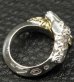 Photo3: 18k Gold & Silver Horse Triangle Wire Bangle Ring Platinum Finish