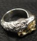 Photo4: 18k Gold & Silver Horse Triangle Wire Bangle Ring Platinum Finish