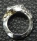 Photo7: 18k Gold & Silver Horse Triangle Wire Bangle Ring Platinum Finish