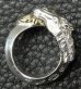 Photo9: 18k Gold & Silver Horse Triangle Wire Bangle Ring Platinum Finish