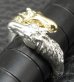 Photo16: 18k Gold & Silver Horse Triangle Wire Bangle Ring Platinum Finish