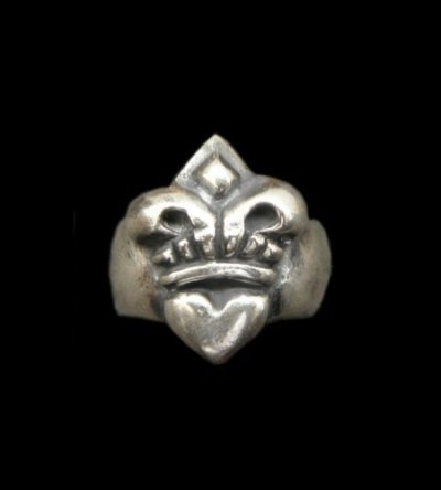 Photo1: Quarter Single Heart Crown Ring