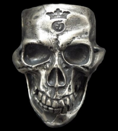 Photo1: Old Large Skull Ring