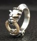 Photo3: Pave Dia On 18K Gold Ring With 1/9 Old Bulldog Ring