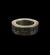 Narrow G&Crown Gothic Cigar Band Ring