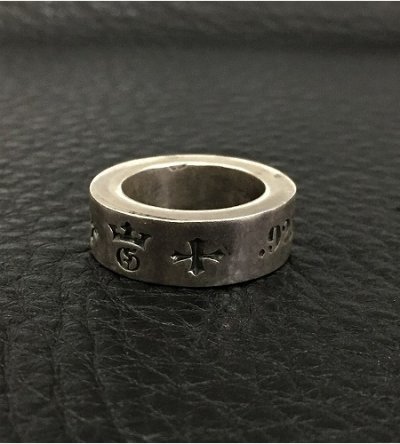 Photo5: Narrow G&Crown Gothic Cigar Band Ring