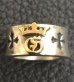 Photo15: 18K Gold High Raised G & Crown On Wide Cigar Band Ring