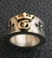 Photo12: 18K Gold High Raised G & Crown On Wide Cigar Band Ring