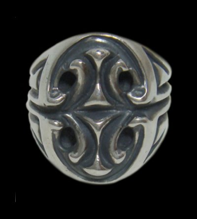 Photo1: Sculpted Oval Signet Ring