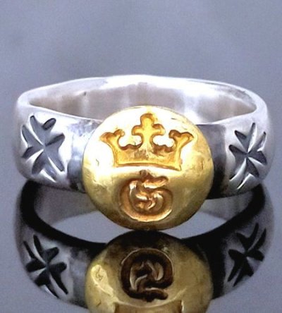 Photo1: Pure Gold Wrap G&Crown H.W.O Ring