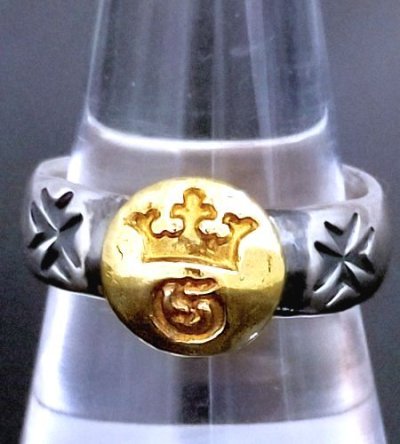 Photo2: Pure Gold Wrap G&Crown H.W.O Ring