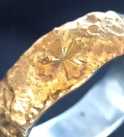 Photo2: Pure Gold Wrap Chiseled H.W.O Ring