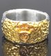 Photo3: Pure Gold Wrap Multi Engraved Large Chiseled H.W.O Ring [G&Crown]