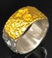 Photo11: Pure Gold Wrap Multi Engraved Large Chiseled H.W.O Ring [G&Crown]