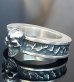 Photo6: Twelve Small Skull On 7.5mm Wide Side Flat Chiseled Reel Ring