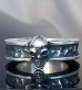 Photo4: Twelve Small Skull On 7.5mm Wide Side Flat Chiseled Reel Ring