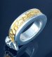 Photo11: Pure Gold Wrap Twelve Small Skull On 7.5mm Wide Side Flat Chiseled Reel Ring