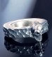 Photo5: Twelve Small Skull On 6.5mm Wide Side Flat Chiseled Ring Bold