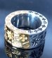 Photo8: Pure Gold Wrap12mm Wide Multi Stamp Flat Bar Ring Bold