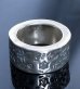 Photo3: 12mm Wide Multi Stamp Flat Bar Ring Bold