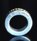 Photo7: Pure Gold Wrap 7 x 5mm Wide Bolo Neck Chiseled Reel Ring