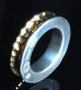 Photo1: Pure Gold Wrap 7 x 5mm Wide Bolo Neck Chiseled Reel Ring (1)