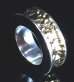 Photo6: Pure Gold Wrap 10 x 6mm Wide Bolo Neck Chiseled Reel Ring