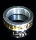 Photo5: Pure Gold Wrap 7.5 x 3mm Wide Side Flat Chiseled Reel Ring