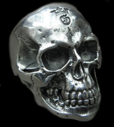 Photo1: Large Skull Ring with Jaw 2nd generation