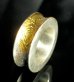 Photo2: Smooth & Pure Gold Wrap Mini Textured 10 x 6mm Wide Bolo Neck Reel Ring (2)
