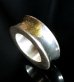 Photo1: Smooth & Pure Gold Wrap Mini Textured 10 x 6mm Wide Bolo Neck Reel Ring (1)