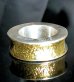 Photo8: Smooth & Pure Gold Wrap Mini Textured 10 x 6mm Wide Bolo Neck Reel Ring