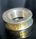 Photo6: Smooth & Pure Gold Wrap Mini Textured 10 x 6mm Wide Bolo Neck Reel Ring