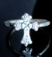 Photo10: 1/128 4Heart Crown Long Cross Ring