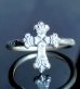 Photo8: 1/128 4Heart Crown Long Cross Ring